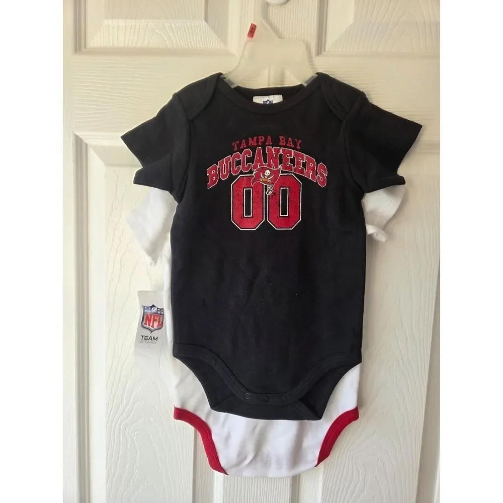 NFL Tampa Bay Buccaneers Baby 18 Months 2pc Bodysuits NWT Mascot Black White